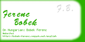 ferenc bobek business card